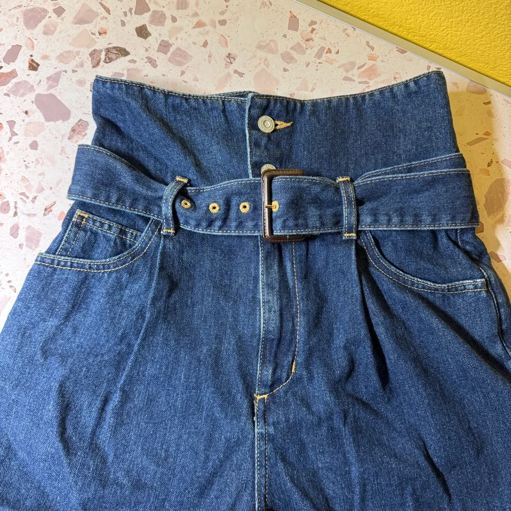 Moussy Size 27 High Rise Jean Shorts‎ Blue Medium Wash